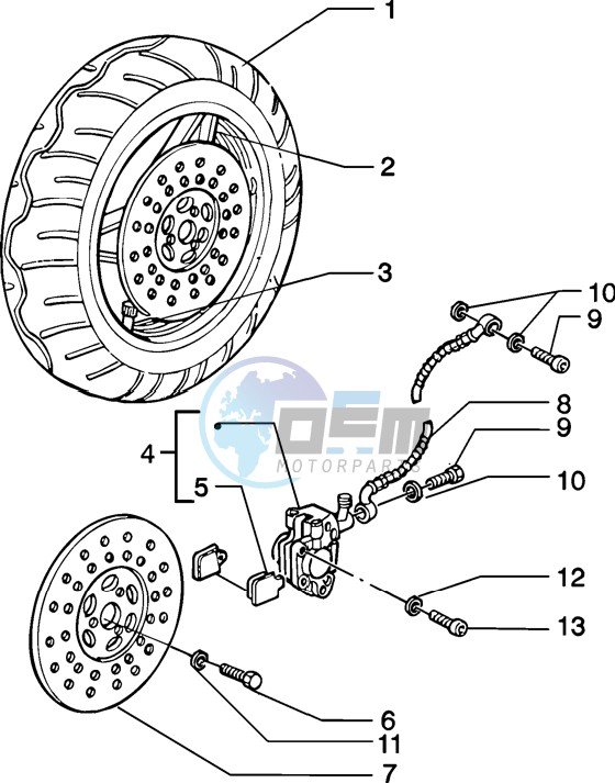 Front wheel-brake caliper