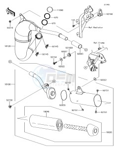 KX85-II KX85DGF EU drawing Muffler(s)