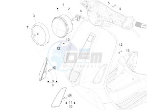 125 4T 3V I GET ie Primavera (APAC) (AU, EX, JA, KR, VT) drawing Front headlamps - Turn signal lamps