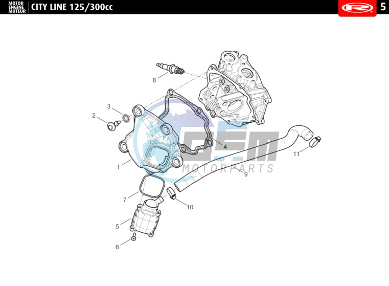 ROCKER COVER - RESP. VALVE OF OIL  125 cc