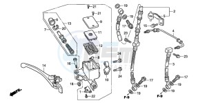 CB600F CB600S drawing FR. BRAKE MASTER CYLINDER (CB600F22)