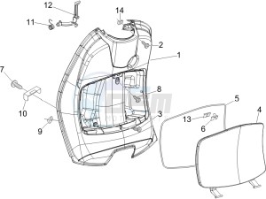 LX 50 4T 2V 25 Kmh Touring NL drawing Front glovebox - Knee-guard panel