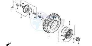 TRX250 RECON drawing FRONT WHEEL