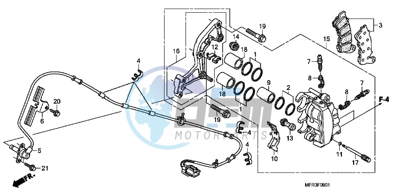 FRONT BRAKE CALIPER (VT1300CXA)