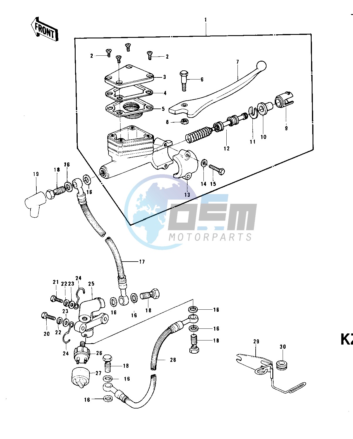 FRONT MASTER CYLINDER -- KZ750-B3_B4- -