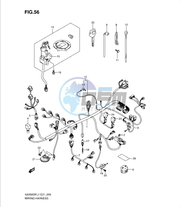 WIRING HARNESS (GSX650FAL1 E21)