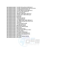 GSX-R600 (E3-E28) drawing * COLOR CHART *