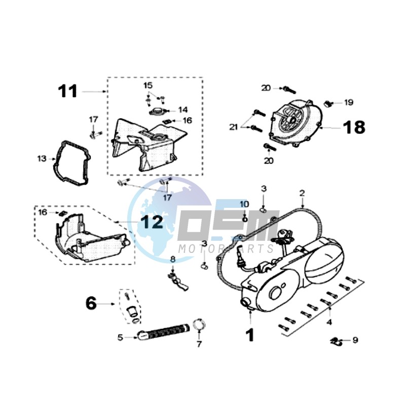 CRANKCASE COVER WITH SENSOR