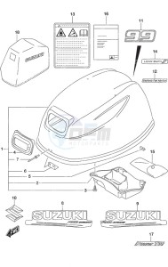 DF 9.9B drawing Engine Cover w/Power Tilt