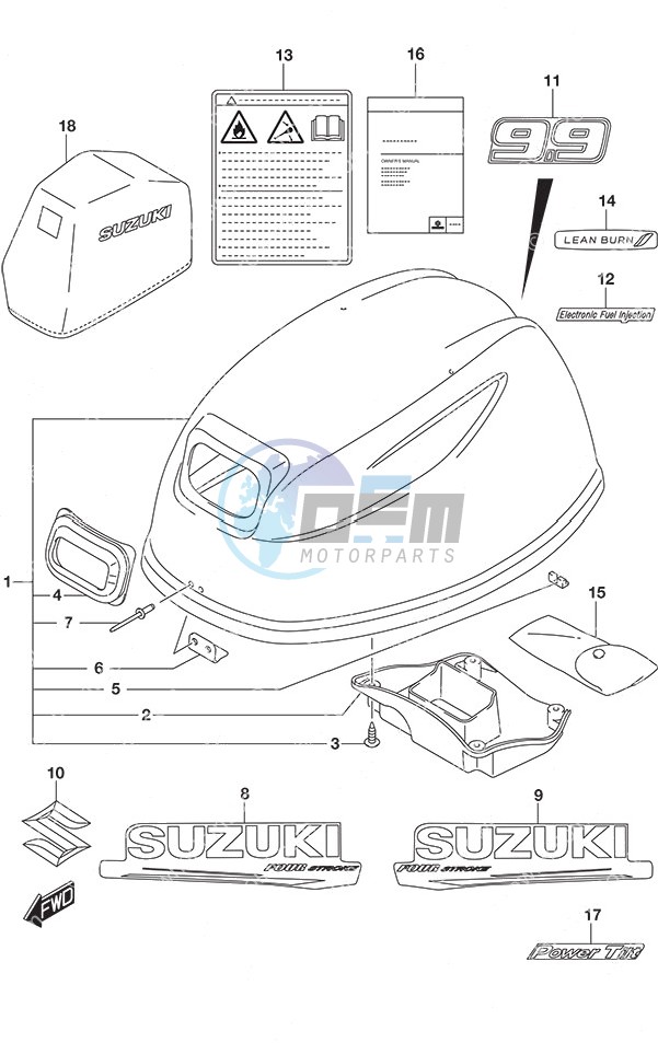 Engine Cover w/Power Tilt