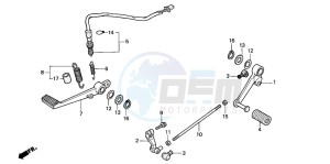 CBR600F drawing BRAKE PEDAL/CHANGE PEDAL