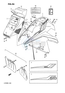 LT250R (E28) drawing FRONT FENDER (MODEL F G)