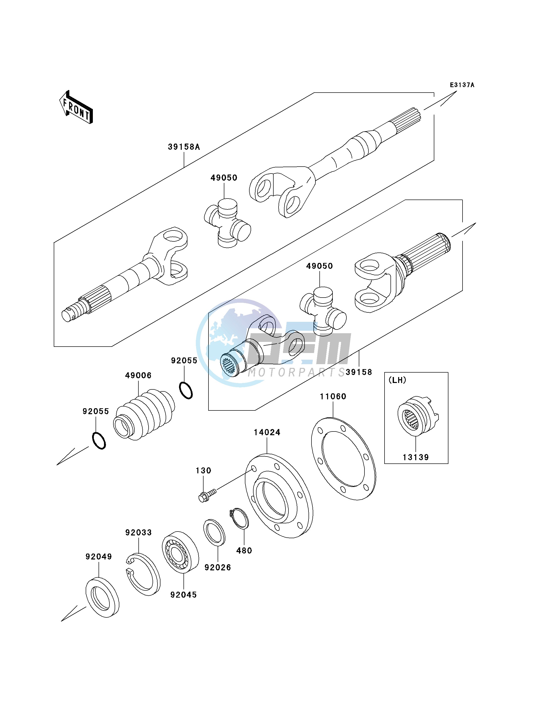 DRIVE SHAFT-REAR-- H2_H3- -