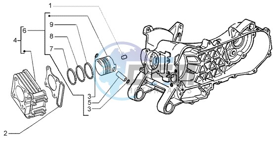 Cylinder - piston - wrist pin assy