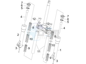 Beverly 250 ie Sport e3 drawing Fork components (Escorts)