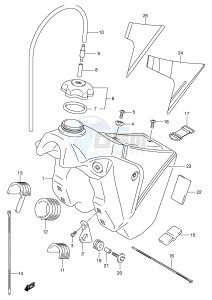 RM125 (E3-E28) drawing FUEL TANK (MODEL K1 K2 K3)