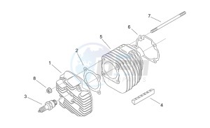 Scarabeo 100 (eng. Yamaha) drawing Cilinder head