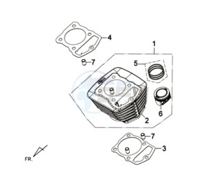 WOLF 125 EFI drawing CYLINDER MET PISTON / CYLINDER GASKETS TOP AND BOTTOM