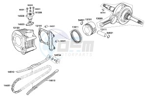 AGILITY 125cc drawing Cylinder  - Piston  - Crankshaft