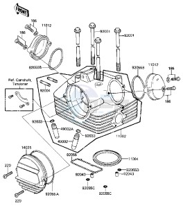 KLT 250 C [PRAIRIE] (C2-C3) [PRAIRIE] drawing CYLINDER HEAD_COVERS -- 84-85 C2_C3- -