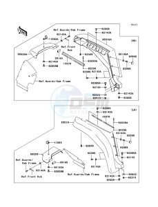 MULE 3010 TRANS 4x4 DIESEL KAF950E8F EU drawing Front Fender(s)