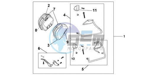 35 LITRE PANNIER KIT SWORD SILVER MET