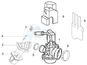 Stalker 50 Naked (UK) UK drawing Carburettor assembly - Union pipe