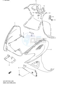 UC125 (E2) drawing SIDE LEG SHIELD (MODEL X)