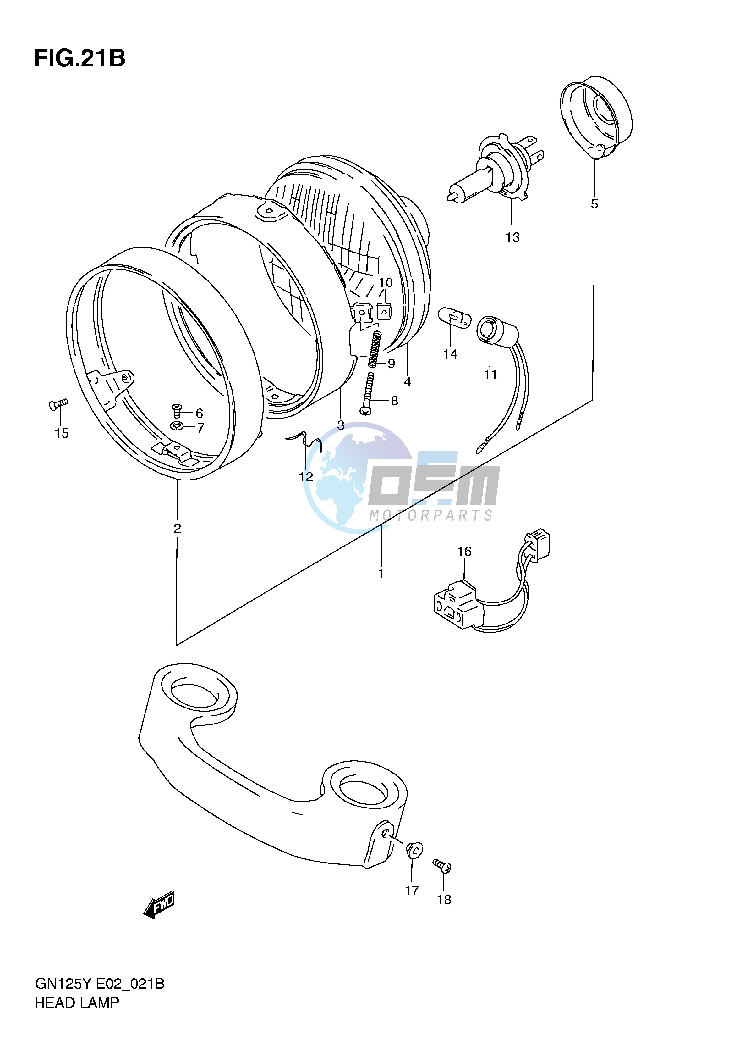 HEADLAMP (MODEL Y K1 E4,E18,E21,E22)