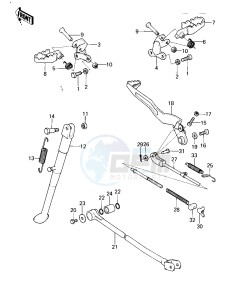 KLX 250 A [KLX250] (A1-A2) [KLX250] drawing FOOTRESTS_STAND_BRAKE PEDAL