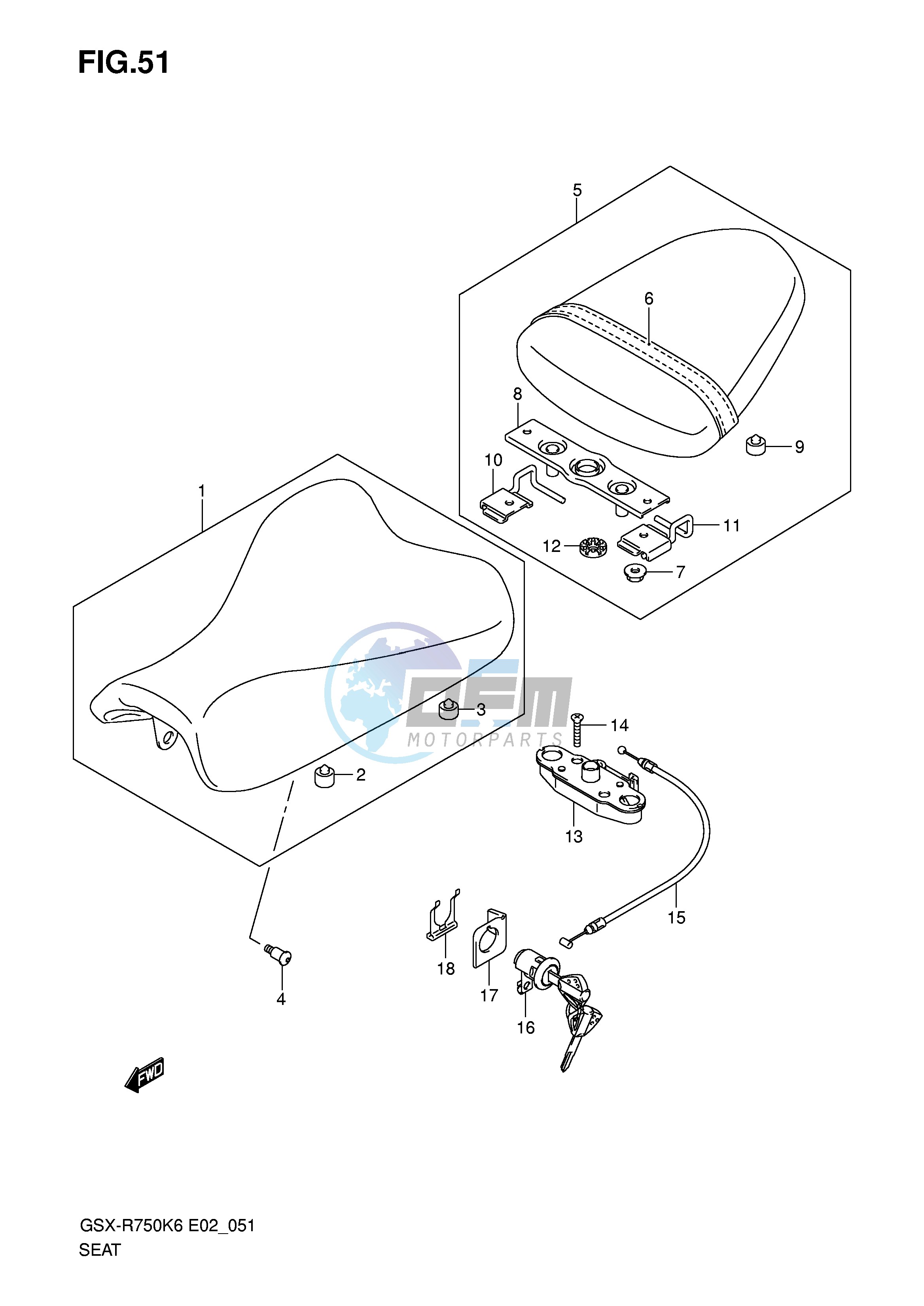 SEAT (GSX-R750K6 E2,E19,E24,P37 K7 E2,E19,E24)