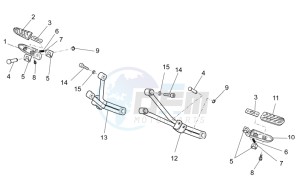 V7 Classic 750 drawing Rear footrests