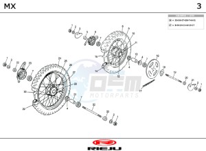 MX-BLUE 50 drawing WHEEL - BRAKES