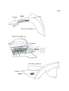 KVF360 4x4 KVF360ACF EU GB drawing Decals(S.Green)(EU,UK)