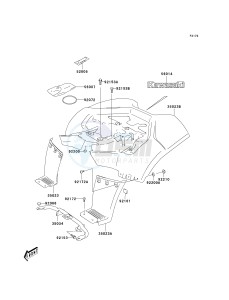 KSF 50 A [KFX50] (A1-A3) [KFX50] drawing REAR FENDER-- S- -