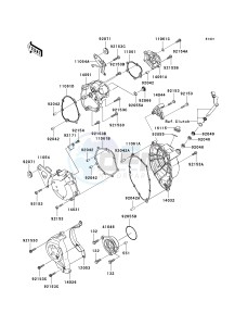 ZX 1000 E [NINJA ZX-10R] (E8F-E9FA) 0E9FA drawing ENGINE COVER-- S- -