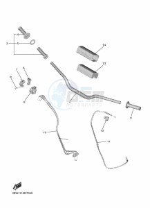 YZ250F (BSB7) drawing STEERING HANDLE & CABLE