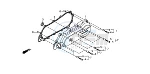 SH100 drawing LEFT CRANKCASE COVER