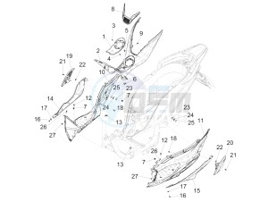 Medley 125 4T ie ABS (APAC) drawing Central cover - Footrests