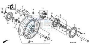 CBR600RRA BR - (BR) drawing REAR WHEEL