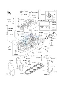 ZX 600 J [ZZR600] (J6F-J8F) J7F drawing CYLINDER HEAD