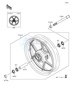 Z1000SX ZX1000LFF FR GB XX (EU ME A(FRICA) drawing Front Hub