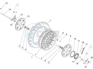 California 1400 Corazzieri 1380 drawing Front wheel