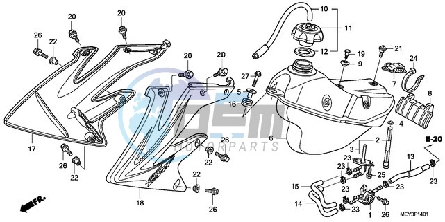 FUEL TANK (CRF450X8,9)