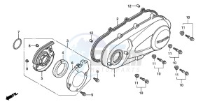 PES150 125 drawing LEFT CRANKCASE COVER