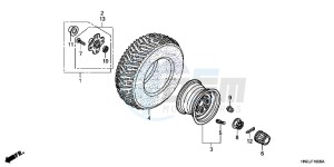 TRX500FPAD TRX500FPA ED drawing REAR WHEEL