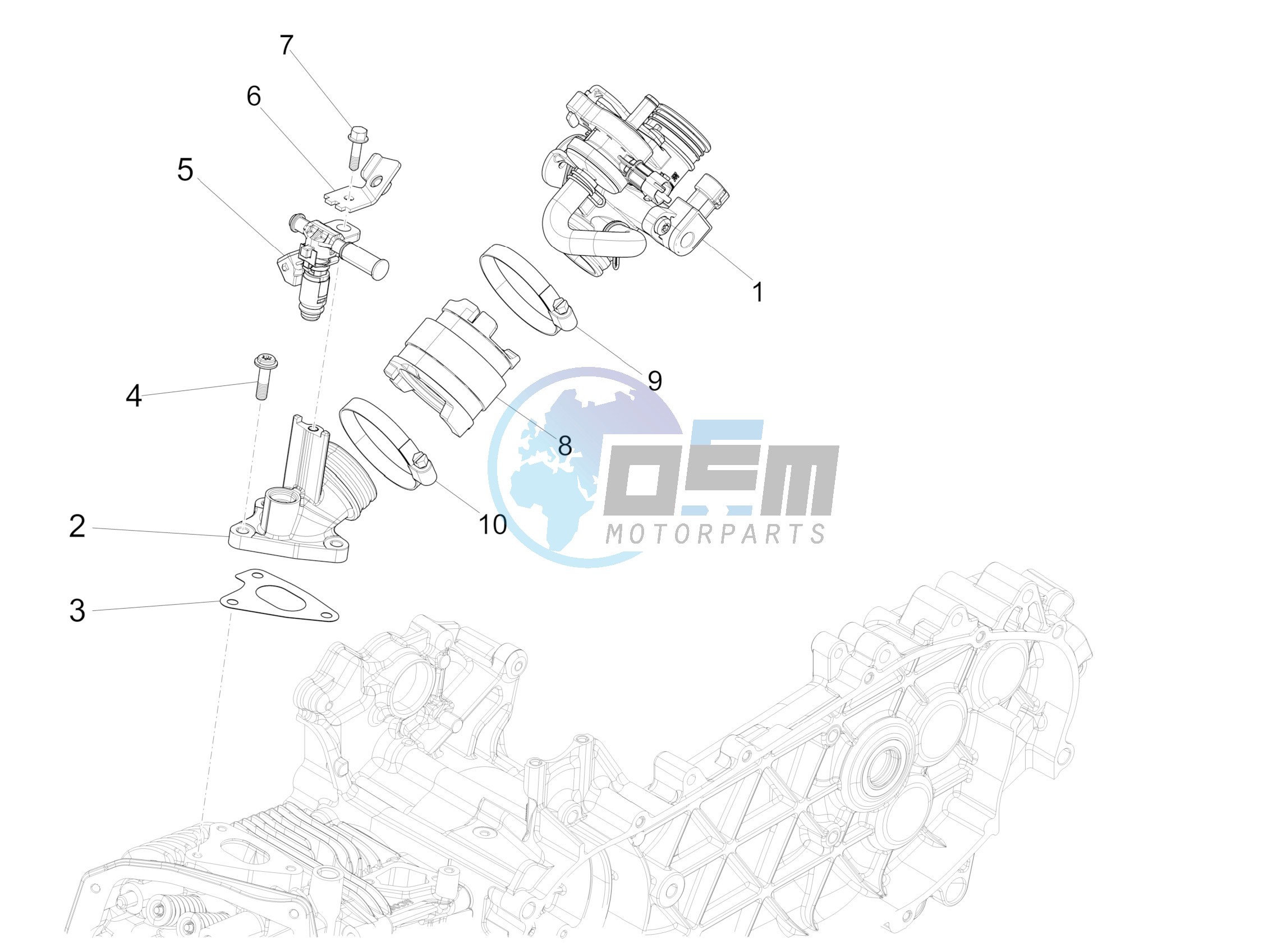 Throttle body - Injector - Induction joint