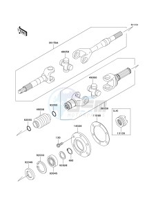 KAF620 G MULE 3000 (G1-G5) MULE 3000 drawing DRIVE SHAFT-REAR-- KAF620-G4_G5- -