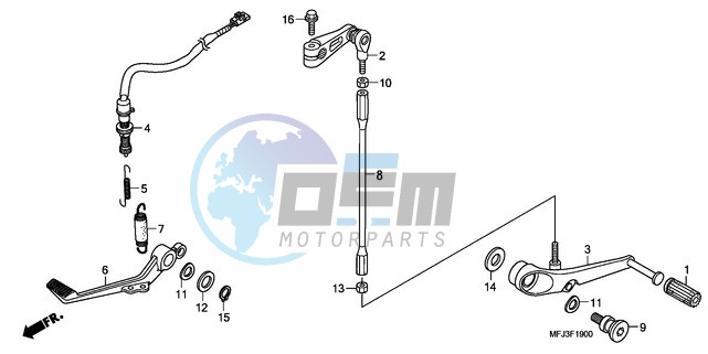 BRAKE PEDAL/CHANGE PEDAL