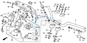 CB1300A CB1300SUPER FOUR drawing HANDLE PIPE/TOP BRIDGE